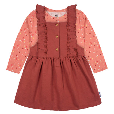2-Piece Infant & Toddler Girls Orange Leaves Jumper & Top Set-Gerber Childrenswear Wholesale