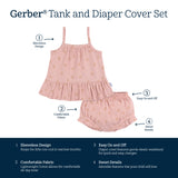 2-Piece Baby Girls Poppies Tank and Diaper Cover-Gerber Childrenswear Wholesale