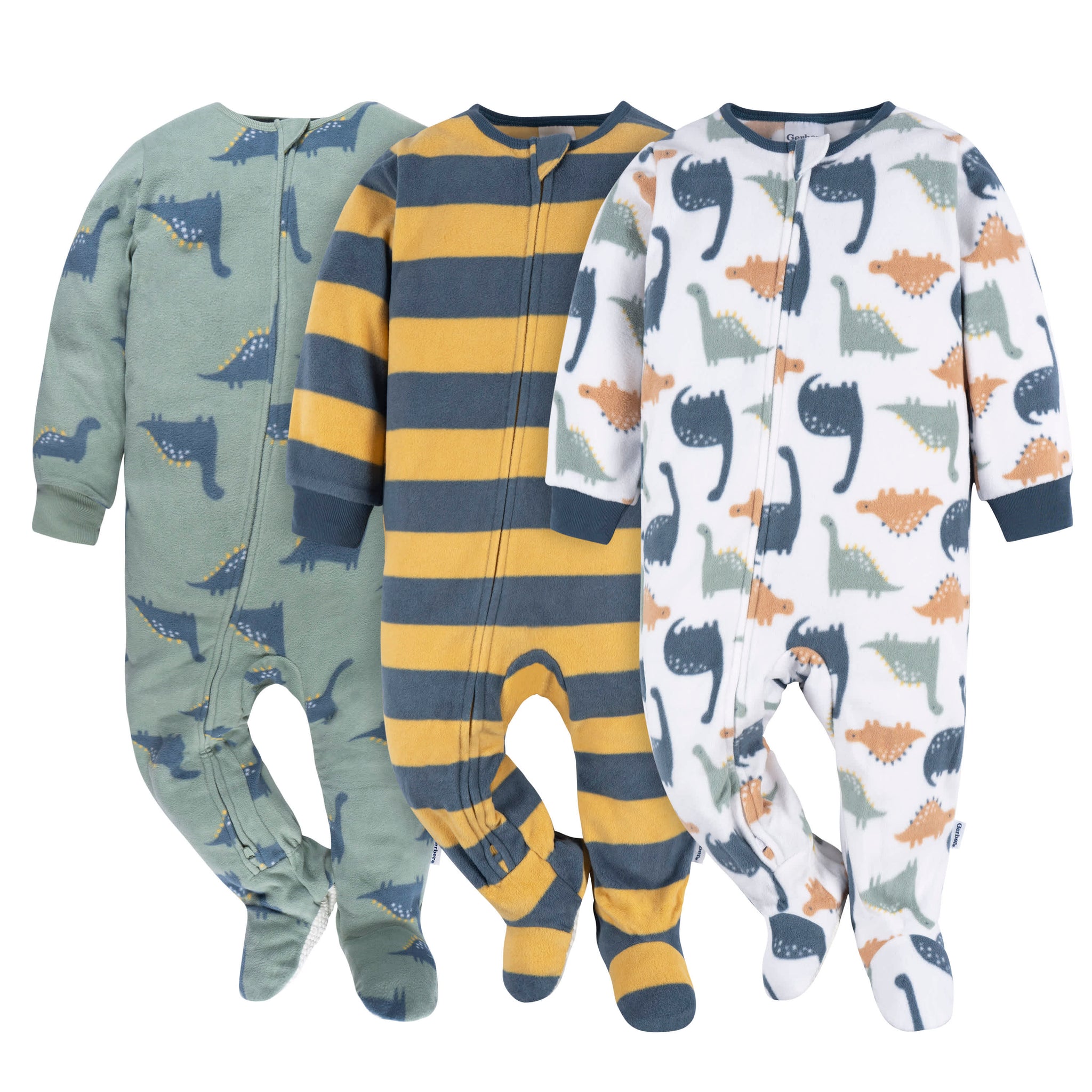 3-Pack Baby & Toddler Boys Dinos Fleece Pajamas-Gerber Childrenswear Wholesale
