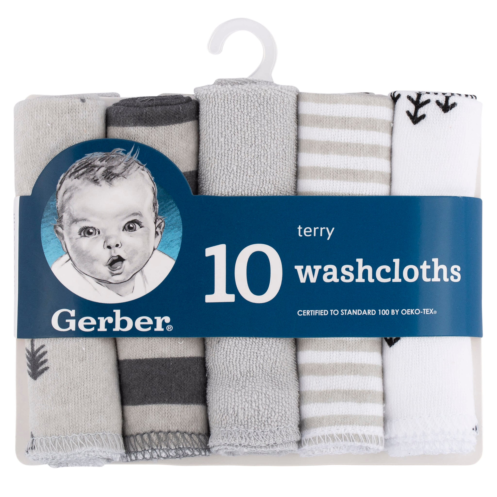 10-Pack Baby Boys Bear Washcloths-Gerber Childrenswear Wholesale
