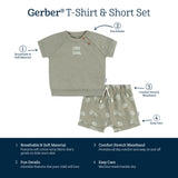 2-Piece Baby Boys Palms T-Shirt and Shorts-Gerber Childrenswear Wholesale