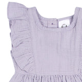 2-Piece Baby & Toddler Girls Purple Gauze Dress & Diaper Cover Set-Gerber Childrenswear Wholesale