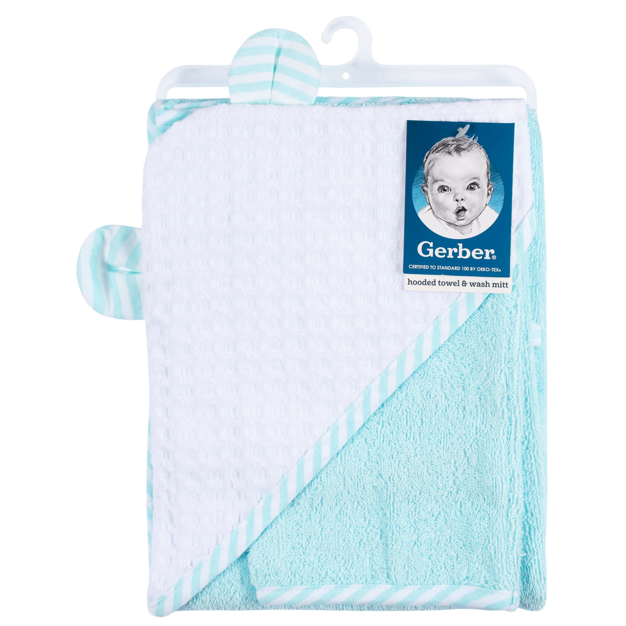 2-Pack Baby Neutral Little Animals Hooded Towel and Washcloth Mitt Set-Gerber Childrenswear Wholesale