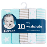 10-Pack Baby Neutral Little Animals Washcloths-Gerber Childrenswear Wholesale