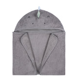 4-Piece Baby Boys Charcoal Dino Towel & Washcloths-Gerber Childrenswear Wholesale