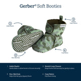 Baby Boys Green Camo Soft Booties-Gerber Childrenswear Wholesale