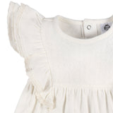 2-Piece Baby Girls Ivory Dress & Diaper Cover-Gerber Childrenswear Wholesale