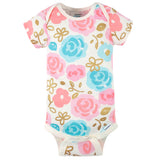 4-Pack Baby Girls Princess Short Sleeve Onesies® Brand Bodysuits-Gerber Childrenswear Wholesale