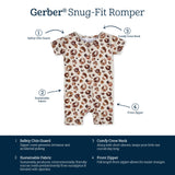 Baby Spotted Leopard Buttery Soft Viscose Made from Eucalyptus Snug Fit Romper-Gerber Childrenswear Wholesale