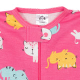 4-Pack Girls Unicorns & Cats Snug Fit Footed Cotton Pajamas-Gerber Childrenswear Wholesale