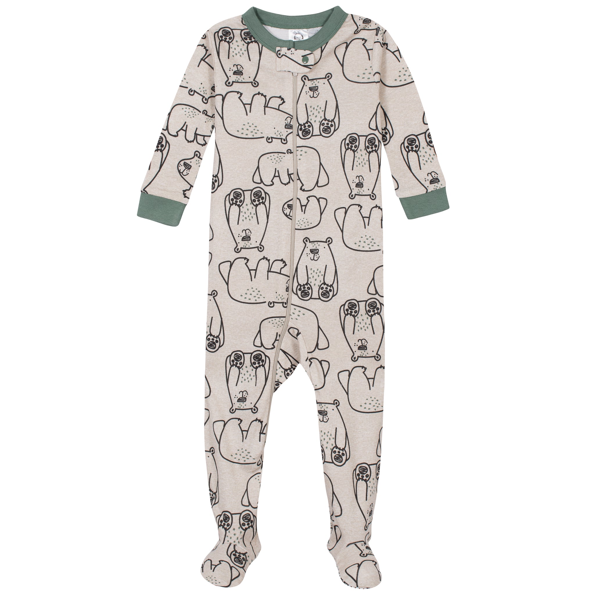 4-Pack Boys Bears & Trucks Snug Fit Footed Cotton Pajamas-Gerber Childrenswear Wholesale