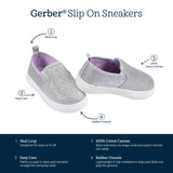 Infant & Toddler Girls Silver Glitter Slip-On Sneaker-Gerber Childrenswear Wholesale