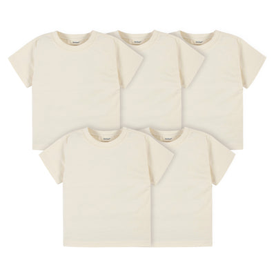 5-Pack Natural Short Sleeve Premium Tees-Gerber Childrenswear Wholesale