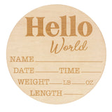 Baby Neutral Brown Wooden Milestone Birth Announcement Board-Gerber Childrenswear Wholesale
