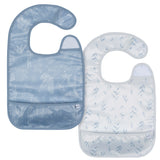 2-Pack Baby Boys Blue Wipeable Bibs-Gerber Childrenswear Wholesale