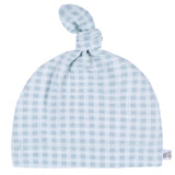 2-Piece Baby Boys Blue Plaid Swaddle Blanket & Hat Set-Gerber Childrenswear Wholesale
