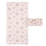 2-Piece Baby Girls Multi Pink Floral Swaddle Blanket & Headband Set-Gerber Childrenswear Wholesale