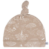 2-Piece Baby Neutral Ivory Tan Forest Swaddle Blanket & Hat Set-Gerber Childrenswear Wholesale