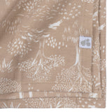 2-Piece Baby Neutral Ivory Tan Forest Swaddle Blanket & Hat Set-Gerber Childrenswear Wholesale