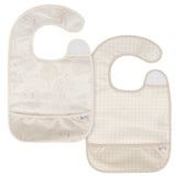 2-Pack Baby Neutral Tan Wipeable Bibs-Gerber Childrenswear Wholesale