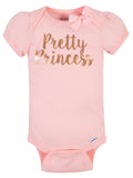 5-Pack Baby Girls Love You Organic Short Sleeve Onesies® Brand Bodysuits-Gerber Childrenswear Wholesale