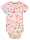 5-Pack Baby Girls Love You Organic Short Sleeve Onesies® Brand Bodysuits-Gerber Childrenswear Wholesale