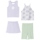 4-Piece Baby & Toddler Girls Purple Daisies Tanks, Skort & Shorts Set-Gerber Childrenswear Wholesale