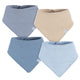 4-Pack Baby Boys Blue Multi Bandana Bib-Gerber Childrenswear Wholesale