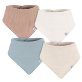4-Pack Baby Neutral Brown Multi Bandana Bib-Gerber Childrenswear Wholesale