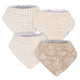 4-Pack Baby Neutral Multi Tan Bandana Bib-Gerber Childrenswear Wholesale