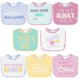 8-Pack Baby Girls Super Happy Drooling Bibs-Gerber Childrenswear Wholesale