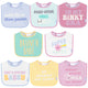 8-Pack Baby Girls Super Happy Drooling Bibs-Gerber Childrenswear Wholesale