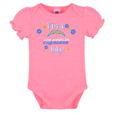 3-Pack Baby Girls Chargers Short Sleeve Bodysuits-Gerber Childrenswear Wholesale