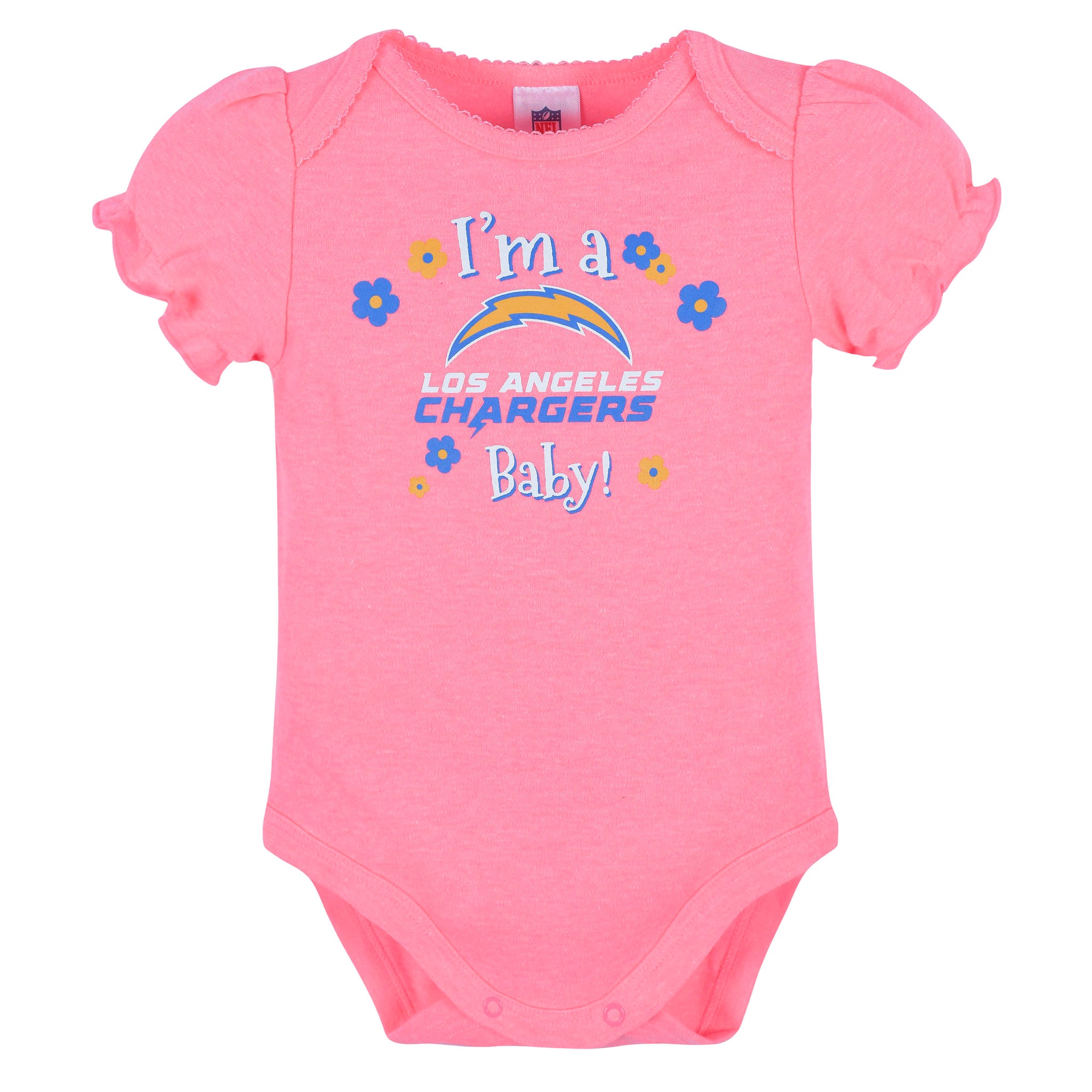 3-Pack Baby Girls Chargers Short Sleeve Bodysuits-Gerber Childrenswear Wholesale