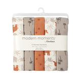 Modern Moments™ by Gerber® 5-Pack Baby Neutral Orange Flannel Blankets-Gerber Childrenswear Wholesale