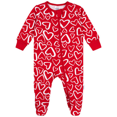 Baby Neutral Red Hearts Sleep 'N Play-Gerber Childrenswear Wholesale