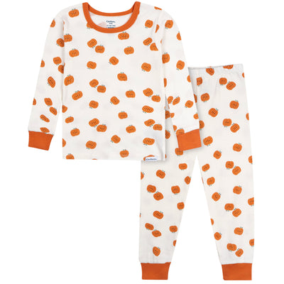 2-Piece Infant & Toddler Neutral Smiling Pumpkins Cotton Pajamas-Gerber Childrenswear Wholesale