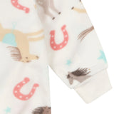Baby & Toddler Girls Horses Footed Fleece Pajamas