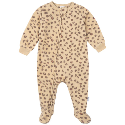 Baby & Toddler Girls Leopard Footed Fleece Pajamas