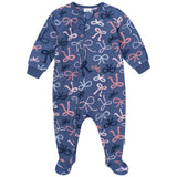 Baby & Toddler Girls Bows Footed Fleece Pajamas