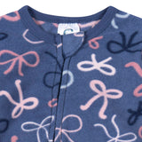 Baby & Toddler Girls Bows Footed Fleece Pajamas