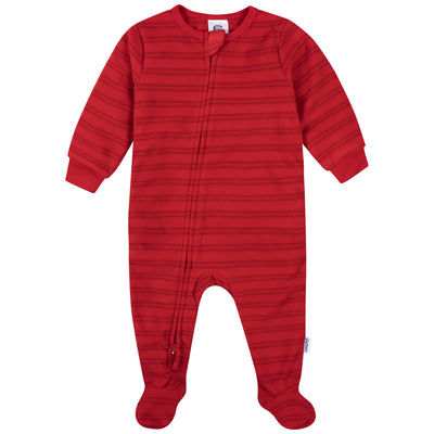 Baby & Toddler Neutral Stripe Footed Fleece Pajamas