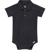 Baby Boys Black Polo Bodysuit-Gerber Childrenswear Wholesale