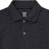 Baby Boys Black Polo Bodysuit-Gerber Childrenswear Wholesale