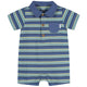 Baby Boys Blue & Green Collared Romper-Gerber Childrenswear Wholesale