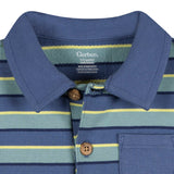 Baby Boys Blue & Green Collared Romper-Gerber Childrenswear Wholesale