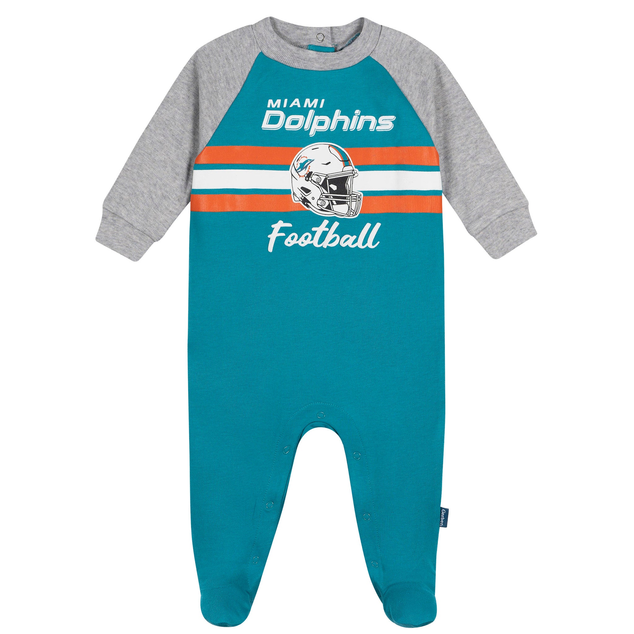 Baby Boys Miami Dolphins Footed Pajamas-Gerber Childrenswear Wholesale
