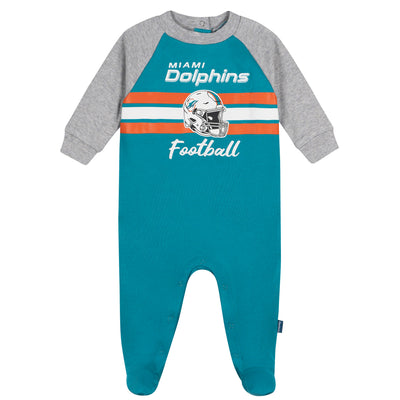 Baby Boys Miami Dolphins Footed Pajamas-Gerber Childrenswear Wholesale