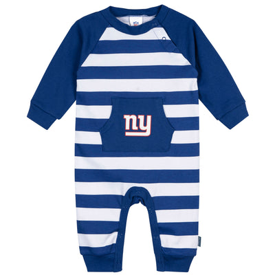 Baby Boys New York Giants Football Pajamas With Pouch-Gerber Childrenswear Wholesale