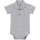Baby Boys Gray Heather Polo Bodysuit-Gerber Childrenswear Wholesale